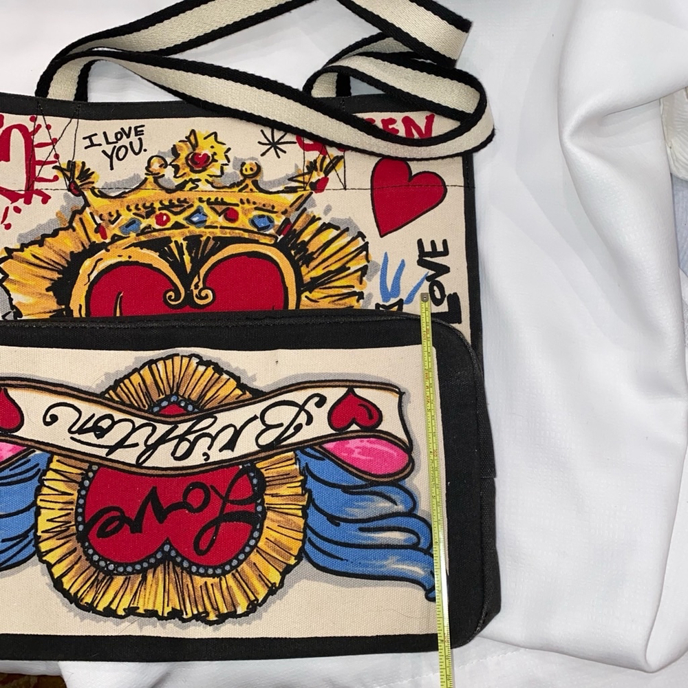 Brighton Queen of Love Forever Tote Bag Multicolor Large Size 14”L x 15”H x 8”W - Picture 11 of 14